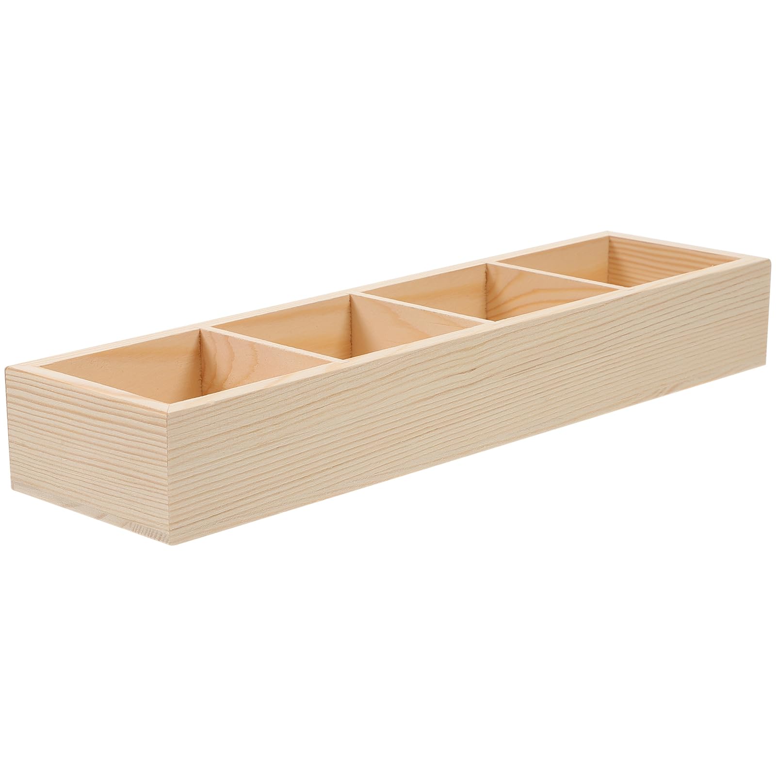 Milisten Box Sugar Storage Box Bamboo Storage Plate Tea Bag Storage Container Sugar Bag 4 Compartments Tea Bag Holder Cheese Board Tray Snack Tray Tea Organizer Wood Storage Tray Condiment