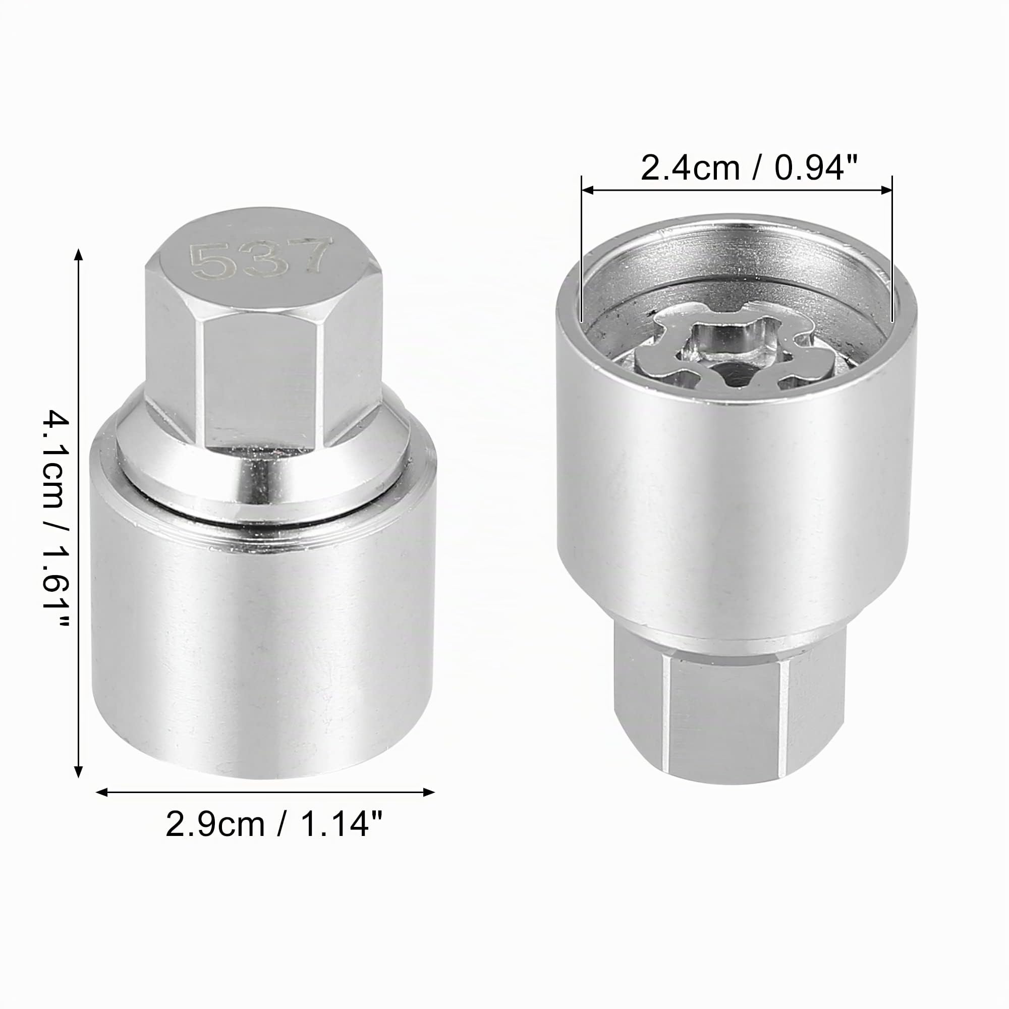 X AUTOHAUX 537 Clé Démontage Écrou Antivol Roue pour Volkswagen Touareg 1pc | Argenté, Métal, 4.1x2.9cm, Pour Scirocco Magotan Phaeton Tiguan, Non-OEM