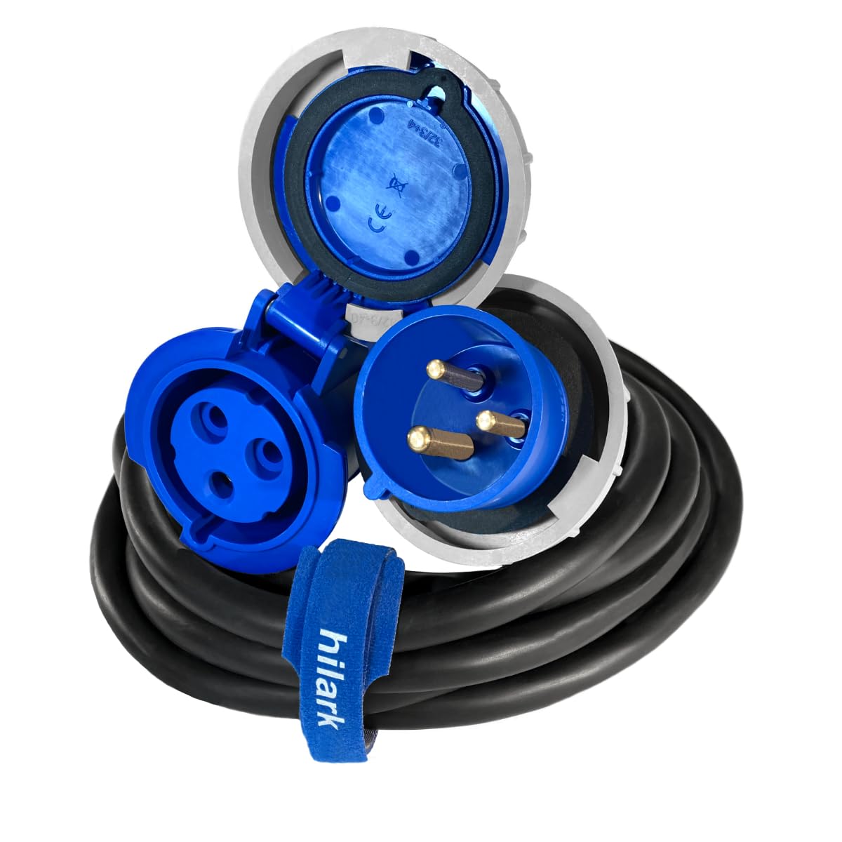 Hilark Cable Tech CEE-Verlängerungskabel 32A 3-polig IP67 3x4mm Gummi H07RN-F OnPD 10m