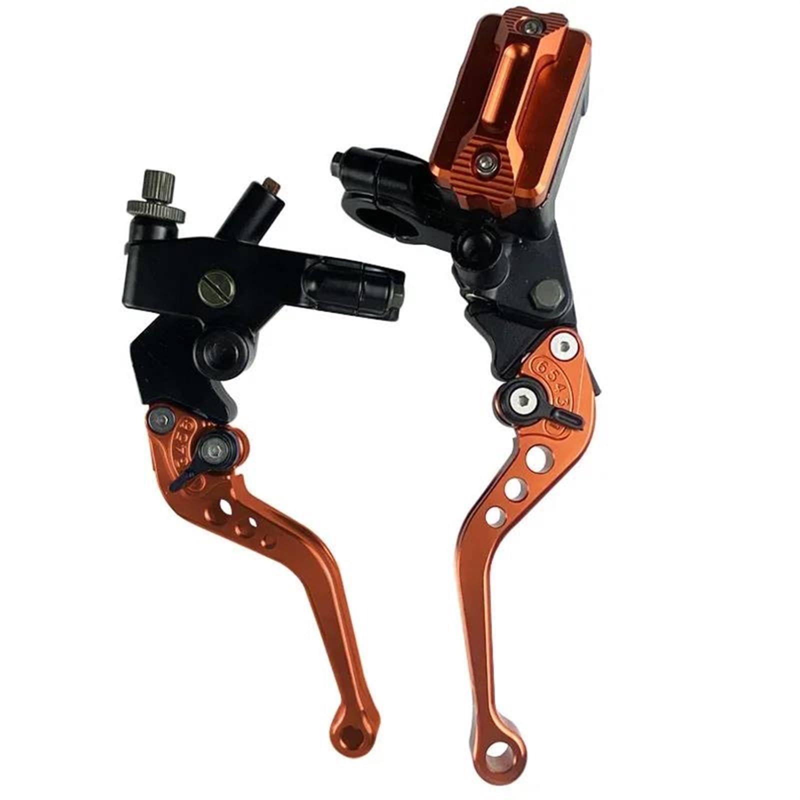 Brake Clutch Levers A Pair 7/8" 22mm Universal Motorcycle Brake Clutch Master Cylinder Lever Clutch Reservoir Scooter Sport Dirt Bike(Orange)