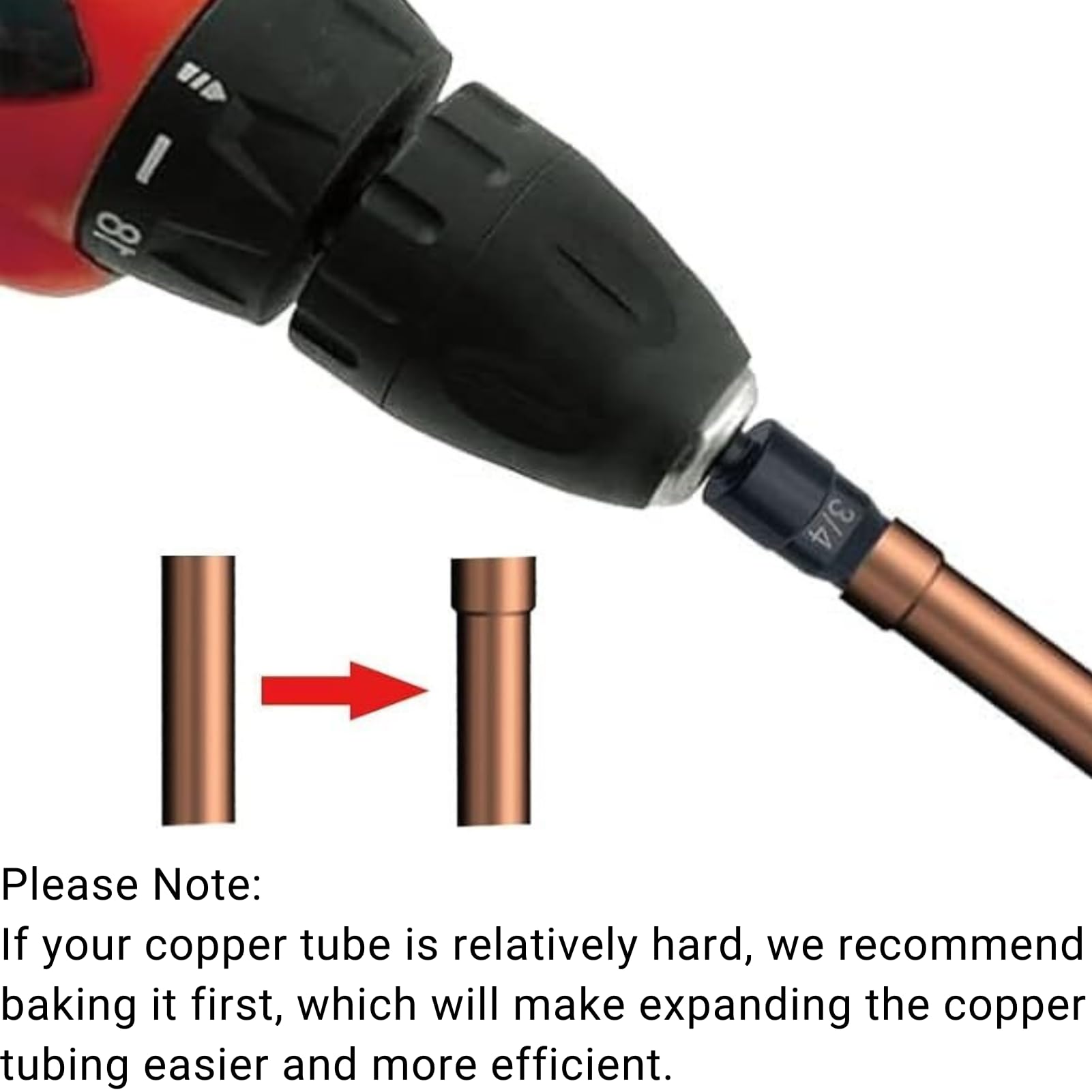 Jadeshay Espansore per Tubi,5 in 1 Punte per Trapano Multifunzione HVAC Strumento di Espansione per Tubi in Rame per Condizionatore d'aria y Espansore, Dimensioni 1/4" 3/8" 1/2" 5/8" 3/4"