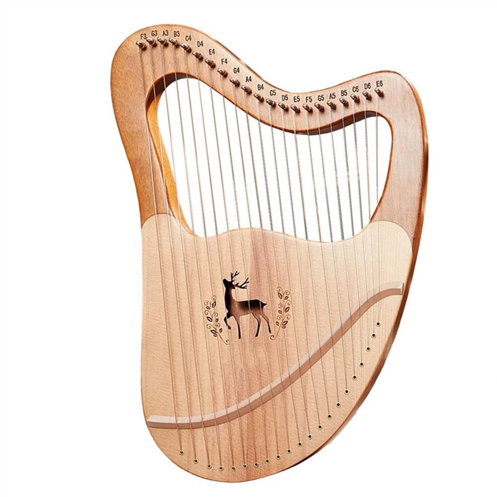 Lyre Harp Strumento Musicale A Lira in Legno Massello A 21/24 Corde per Principianti, Mini Arpa Musicale Portatile (Color : 21)