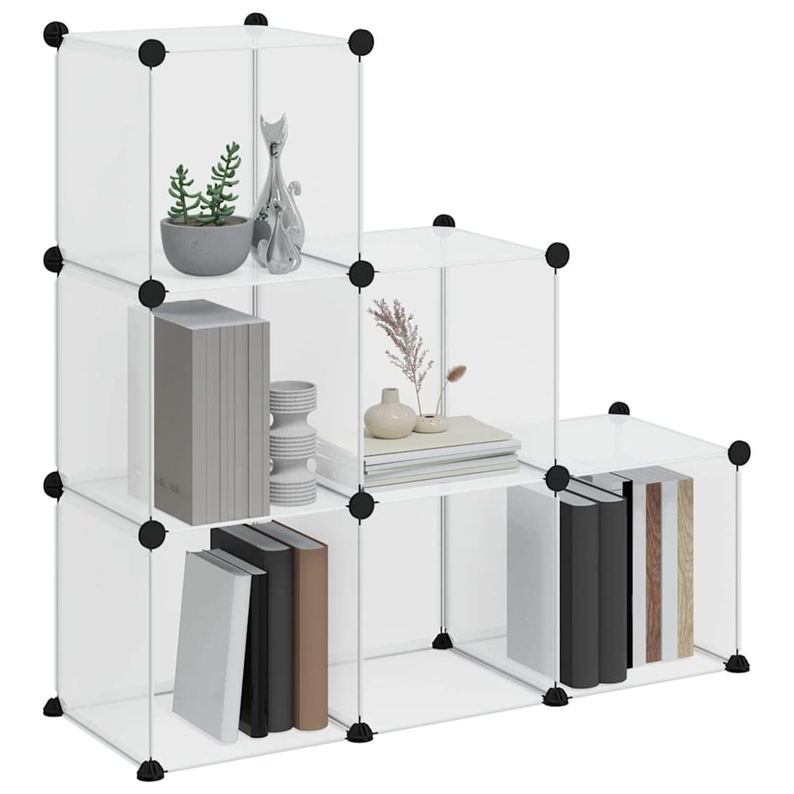 Regalsystem 6 Würfel Transparent PP Stahl Robust