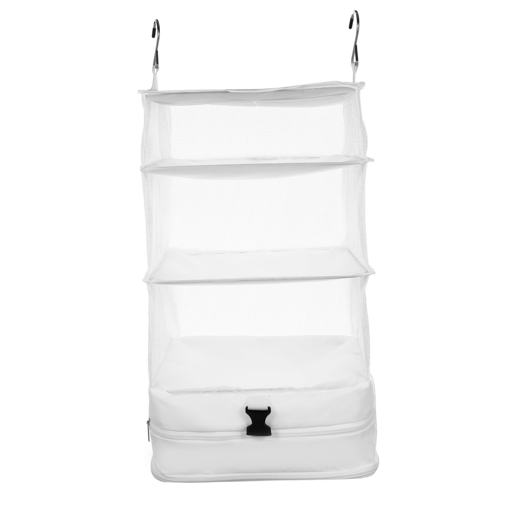 Toyvian Organizador Colgante Blanco, Ahorro de Espacio y Múltiples Compartimentos de 3 Capas Tela Oxford para Armario para Almacenamiento Diario y Viaje