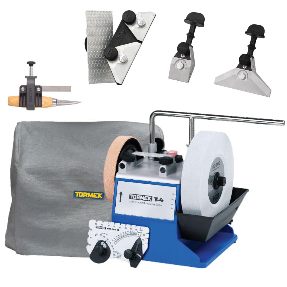 Tormek T-4 Chefs Kit Tormek T-4 Original Sharpener KJ-45 Centering Knife Jig KJ-140 Wide Centering Knife Jig SVM-00