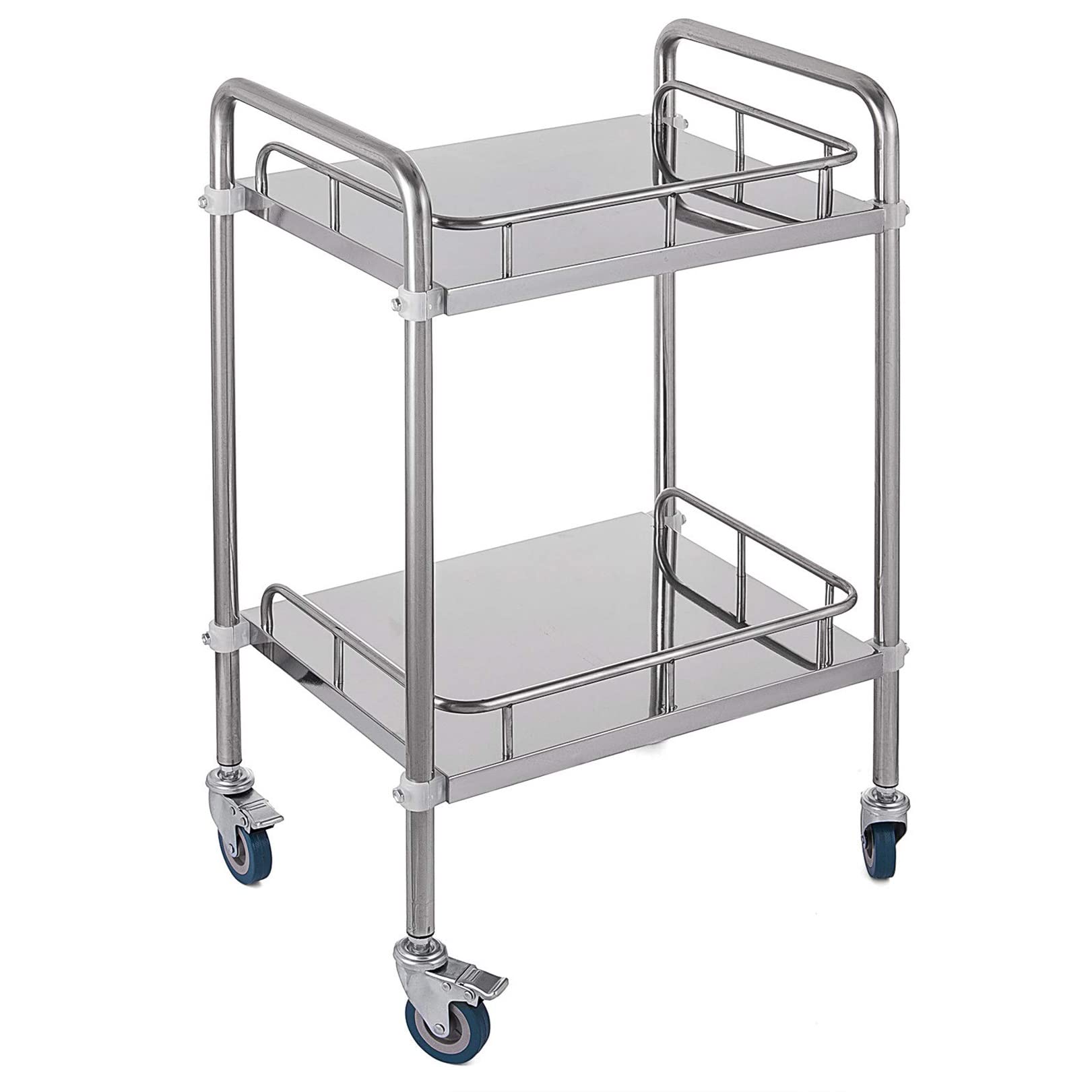 Carrello per Forniture Mediche A 2 Livelli in Acciaio Inossidabi,Carrello da Laboratorio Professionale,Carrello per Sala da Pranzo Carrello per Chirurgia/Carrello per Strumenti,per Ospedale,Laboratori