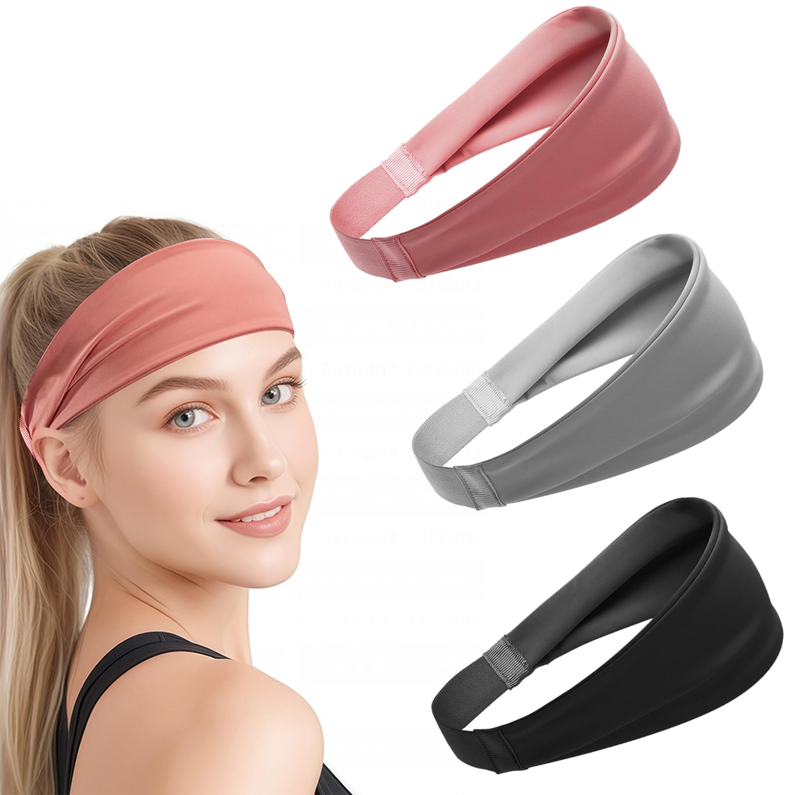Muiltvoe Premium Sweat Wicking Headband for Men and Women - Stretchy Headbands for Running, Yoga, Cycling and Gym Workouts - Breathable Head Sweat Bands Women and Men
