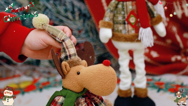 Housse De Coussin Snowman Meets Reindeer 40x40 Cm - Décoration Noël Hiver Bonhommes De Neige