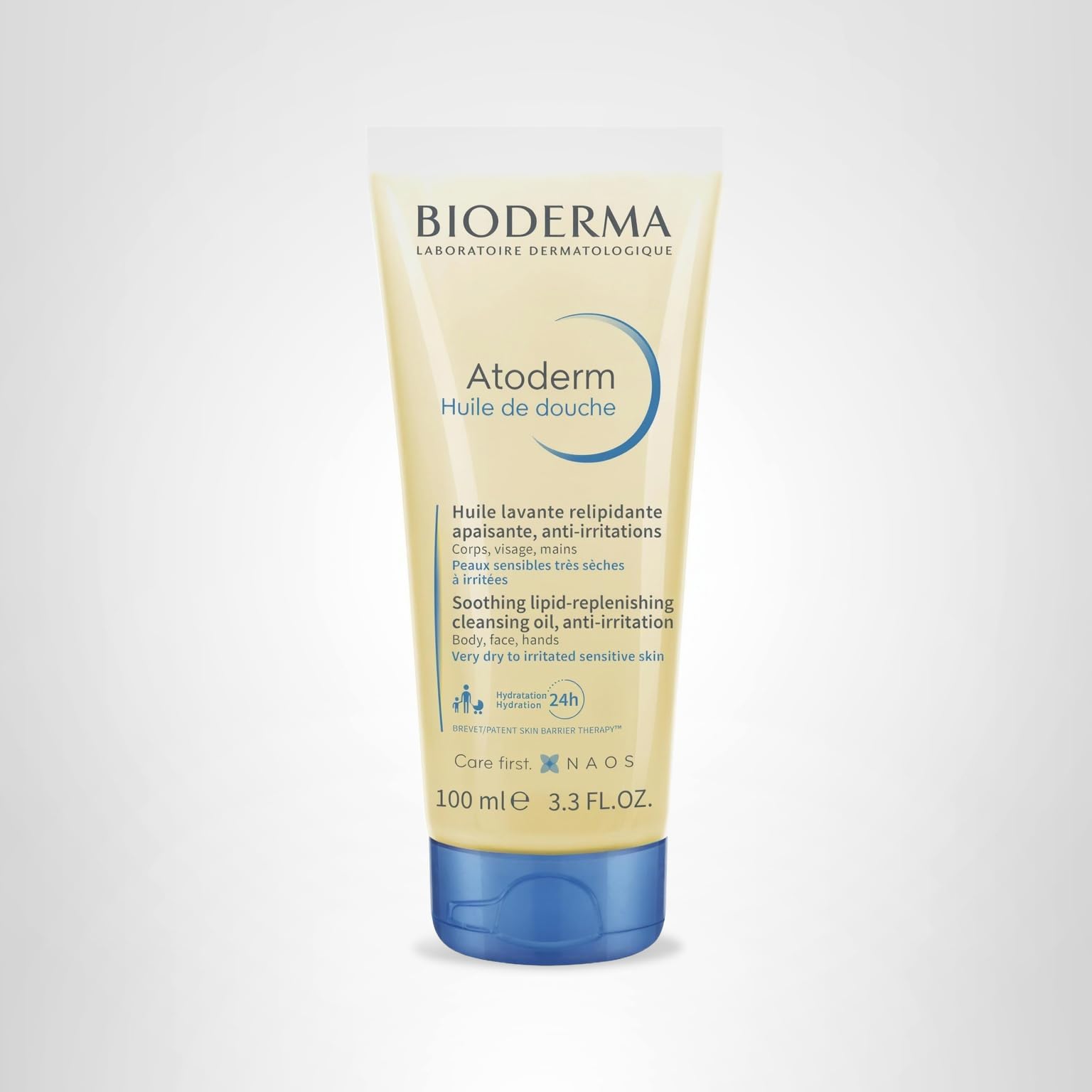 Bioderma Atoderm Shower Oil, Cleansing Oil For Face & Body, Nourishing Cleansing Oil For Dry to Atopic Sensitive Skin For Softer & Smooth Skin For Your Whole Family: 3.4 Fl Oz (Pack of 1)