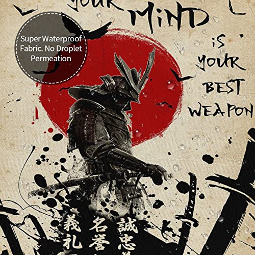 Tourrest Japanese Shower Curtain Motivational Samurai Shower Curtains Warrior Shower Curtain Waterproof Polyester Fabric #TOP5