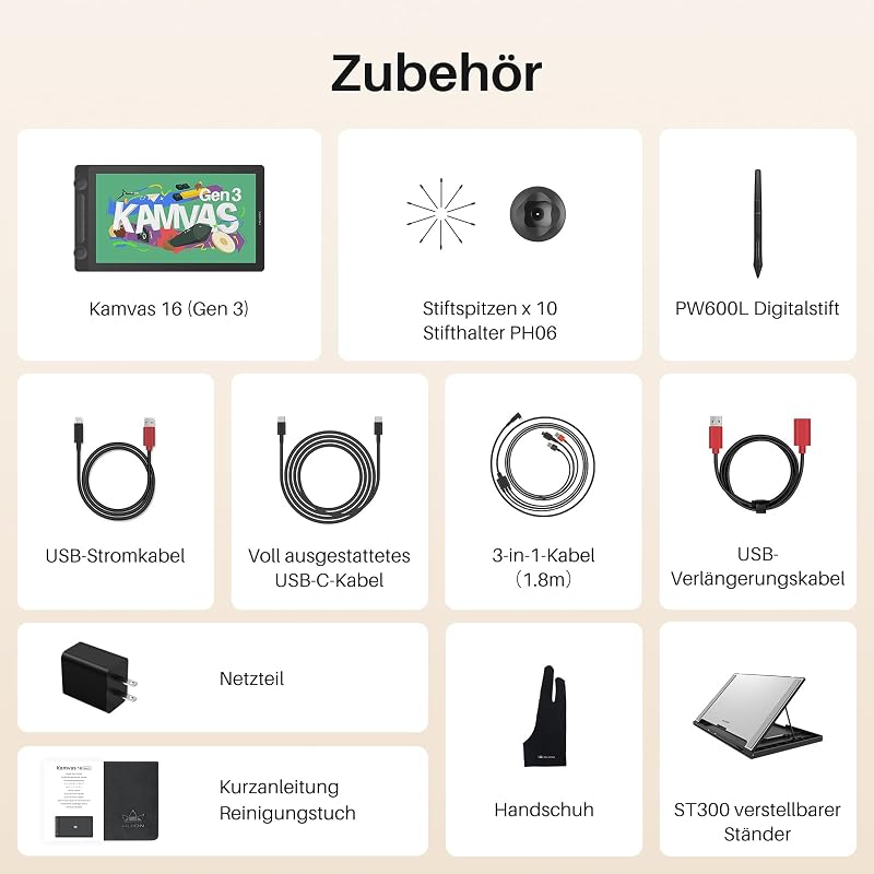 HUION Kamvas 16 Gen 3 Grafikus Rajztábla 15,8" 2.5K QHD Kijelzővel, Tükröződésmentes Üveggel, 99% sRGB, PenTech 4.0, 16384 Nyomásérzékenység