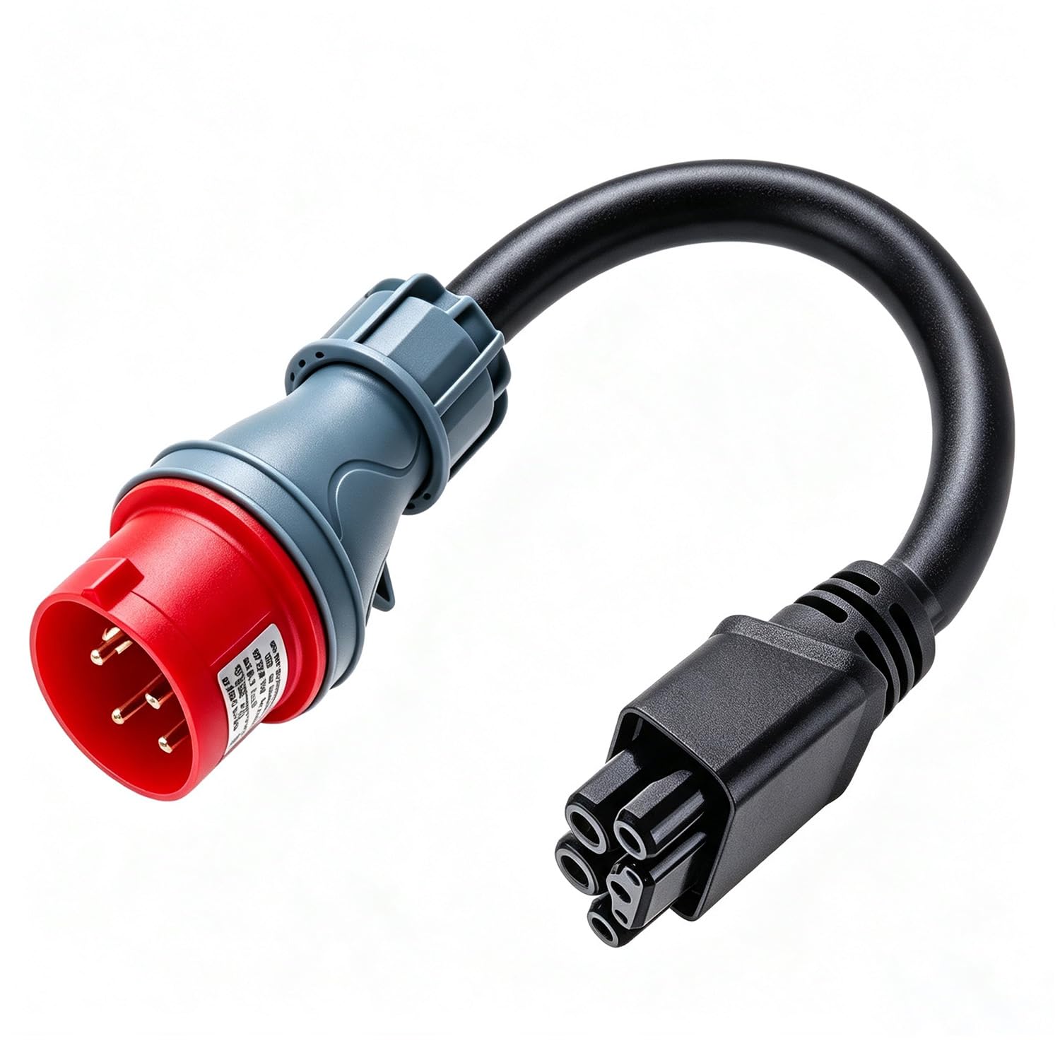 CEE Adapter auf Tesla Adapter 5 Pin 16A, 0,3 m Verlängerungskabel für Mobile Wallbox & EV Ladegerät, IP55, hochreines Kupfer, flammhemmend, tragbarer Ladeadapter für Außeneinsatz