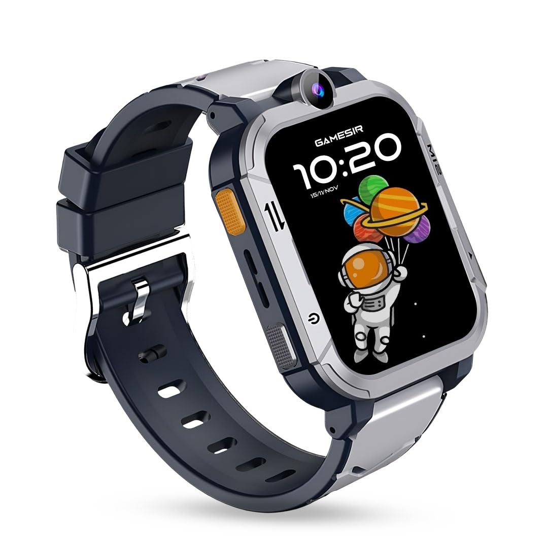 GameSir Safeguard Kids Smart Watch 5G/4G with SIM Calling, 800mAh Battery, GPS Tracker, SOS Alerts, Video Calling, Face Unlock, Voice Chat, Games, IP67 Waterproof (Grey)-image-19