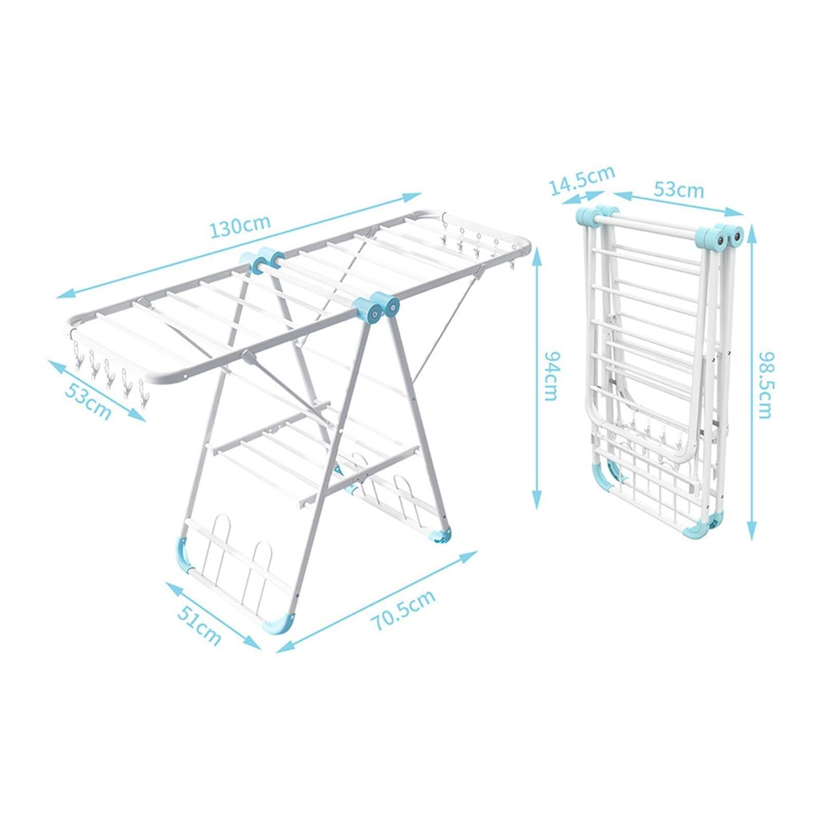 Faltbarer Wäscheständer mit 2 Ebenen, leichter Aluminium-Trockenständer für den Innen- und Außenbereich, platzsparendes, freistehendes Design