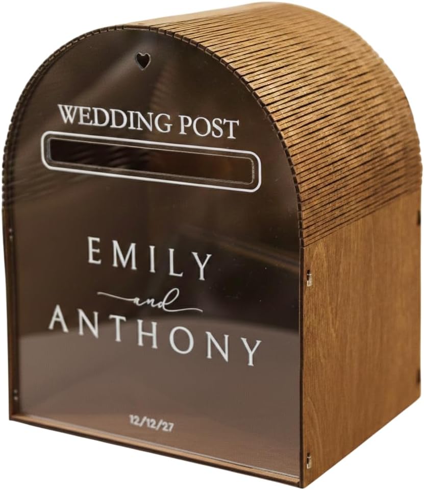 Wedding Card Box for Reception - Personalized Wooden Post Box