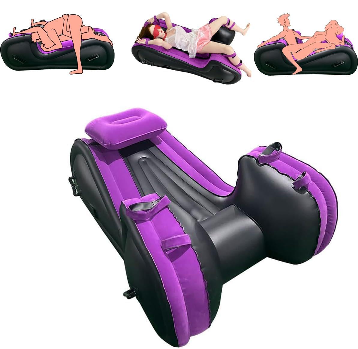 Sex Sofa, Automatic Inflatable Sex Chair for G Spot Position, Sex Furniture for Bedroom with Sex Pillow, Built-in One-Touch Air Pump, Couple Sex Bondage BDSM Adult Toys for Indoor Outdoor