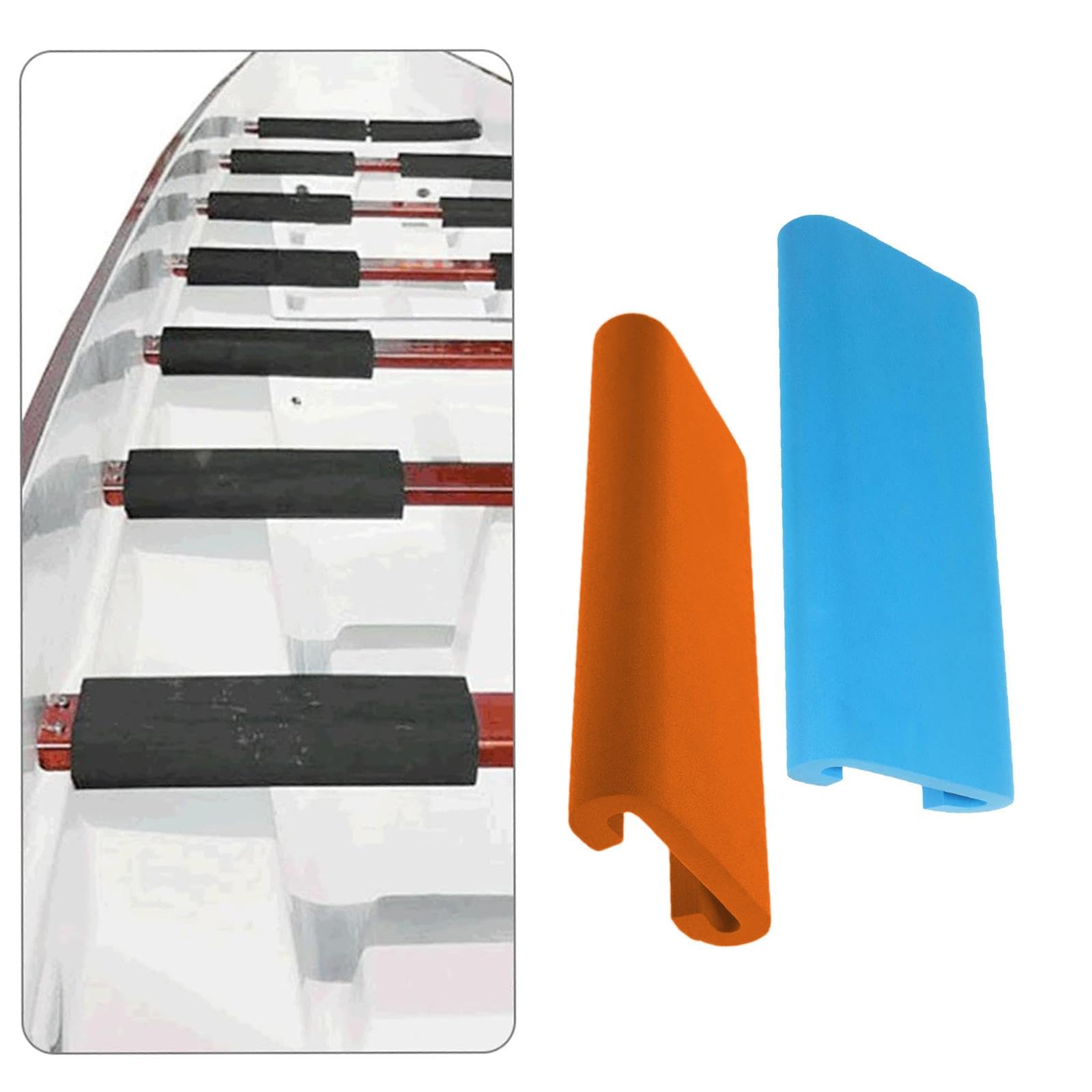 kowaku 2 Pieces Dragon Boat Cushions, Paddling Seat Cushions, EVA Breathability,Shockproof,Paddle Seats,Fishing Seat Pads for Garage, Blue and Orange