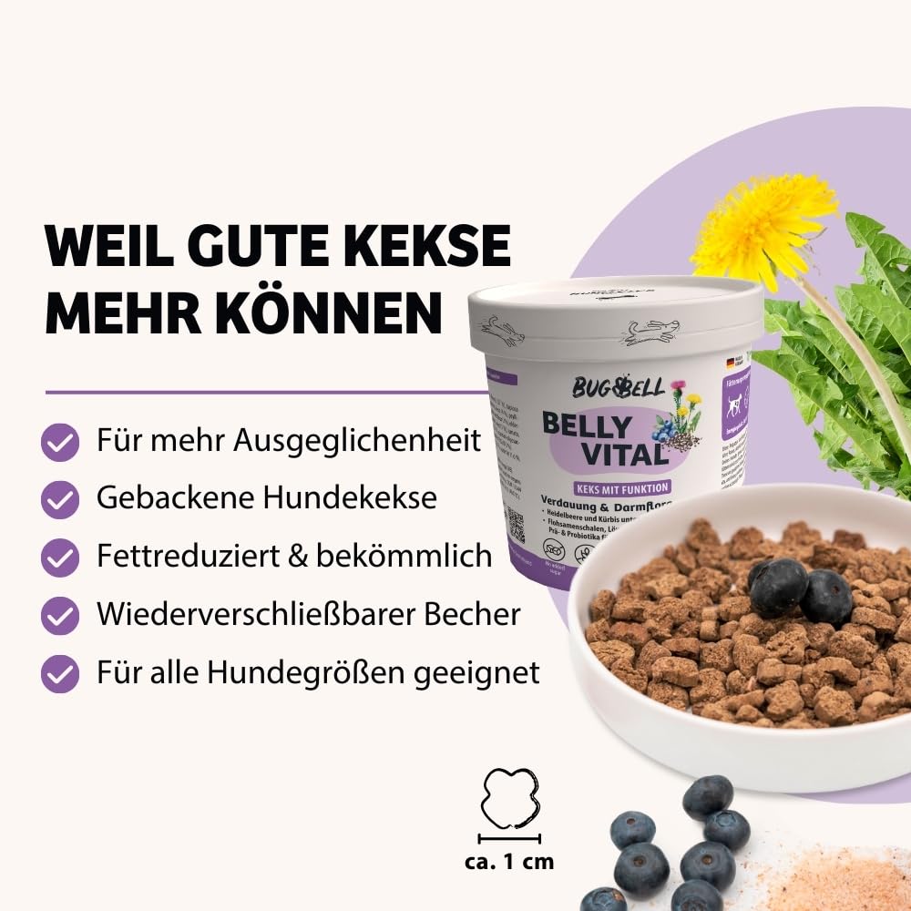 BugBell 8x150g Hundekeks BellyVital – Hundeleckerli für Magen & Darm