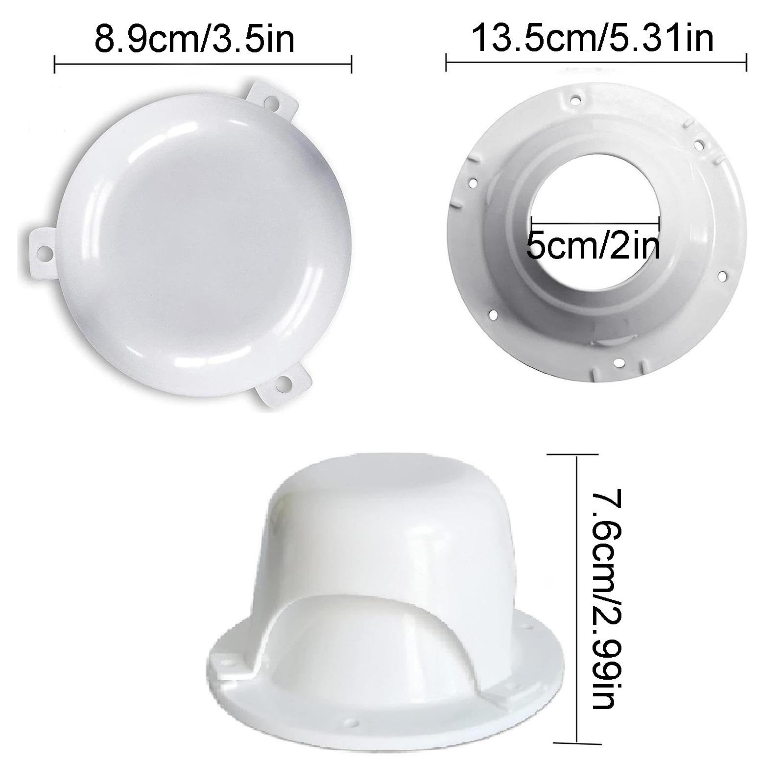Tapa de ventilación de techo para caravana, cubierta de ventilación de alcantarillado ajustable de repuesto para remolques de RV, tapa de techo blanca para mejorar el flujo de aire y control de