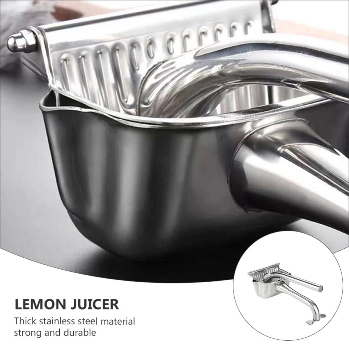 Uonlytech Spremiagrumi Manuale per Frutta, Spremiagrumi a Mano in Acciaio Inossidabile, Argento, Facile da Pulire, per Casa e Cucina
