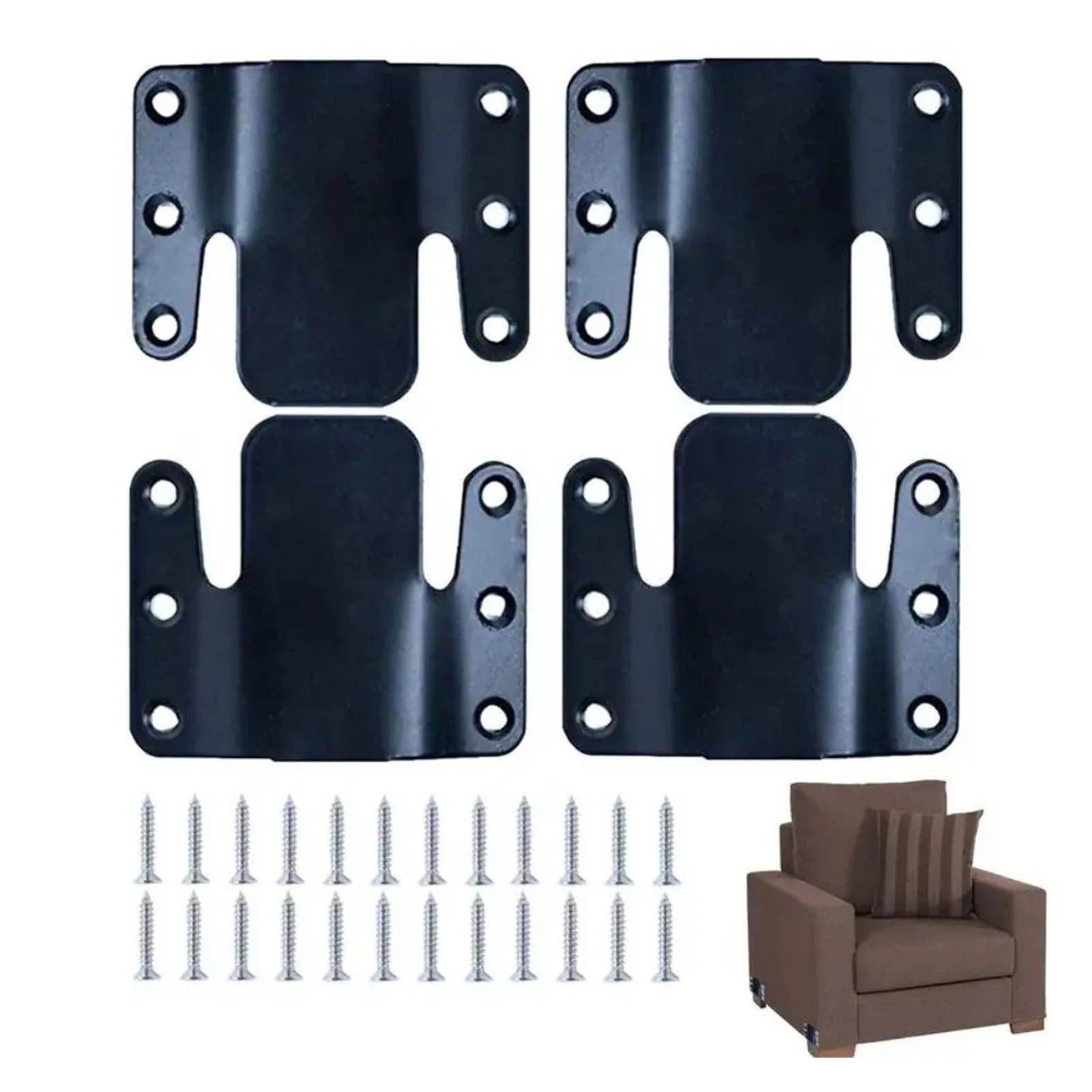 Hzomif Metal Sofa Connection Buckles 12PCS with Screws Interlocking Furniture Connectors