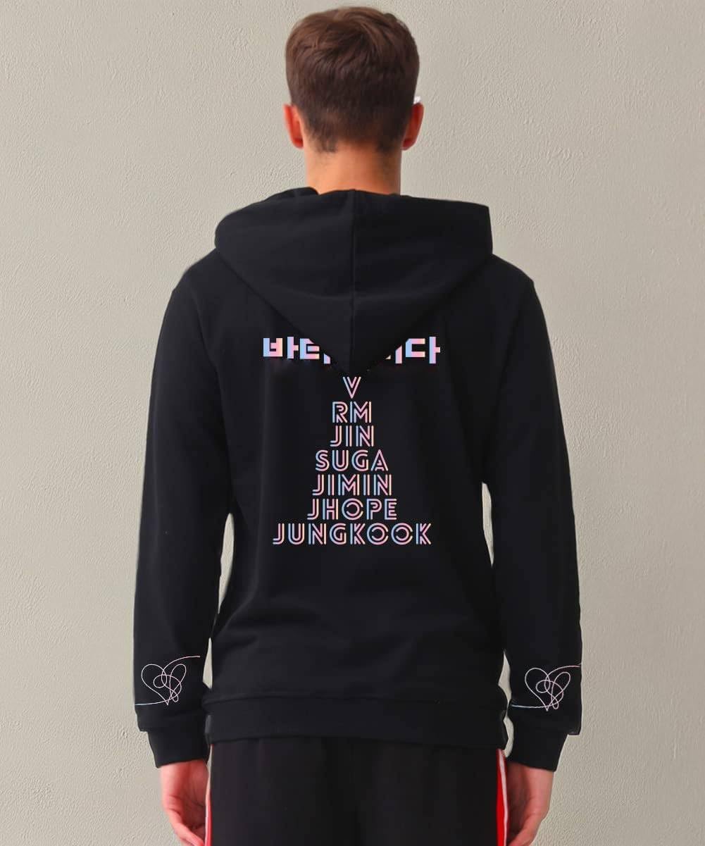 Women Korea Pop Hoodie Love Yourself Sweatshirt K-pop Jungkook Jimin RM Jin J-hope Long Sleeve Pullover Sweater Coat - Image 2