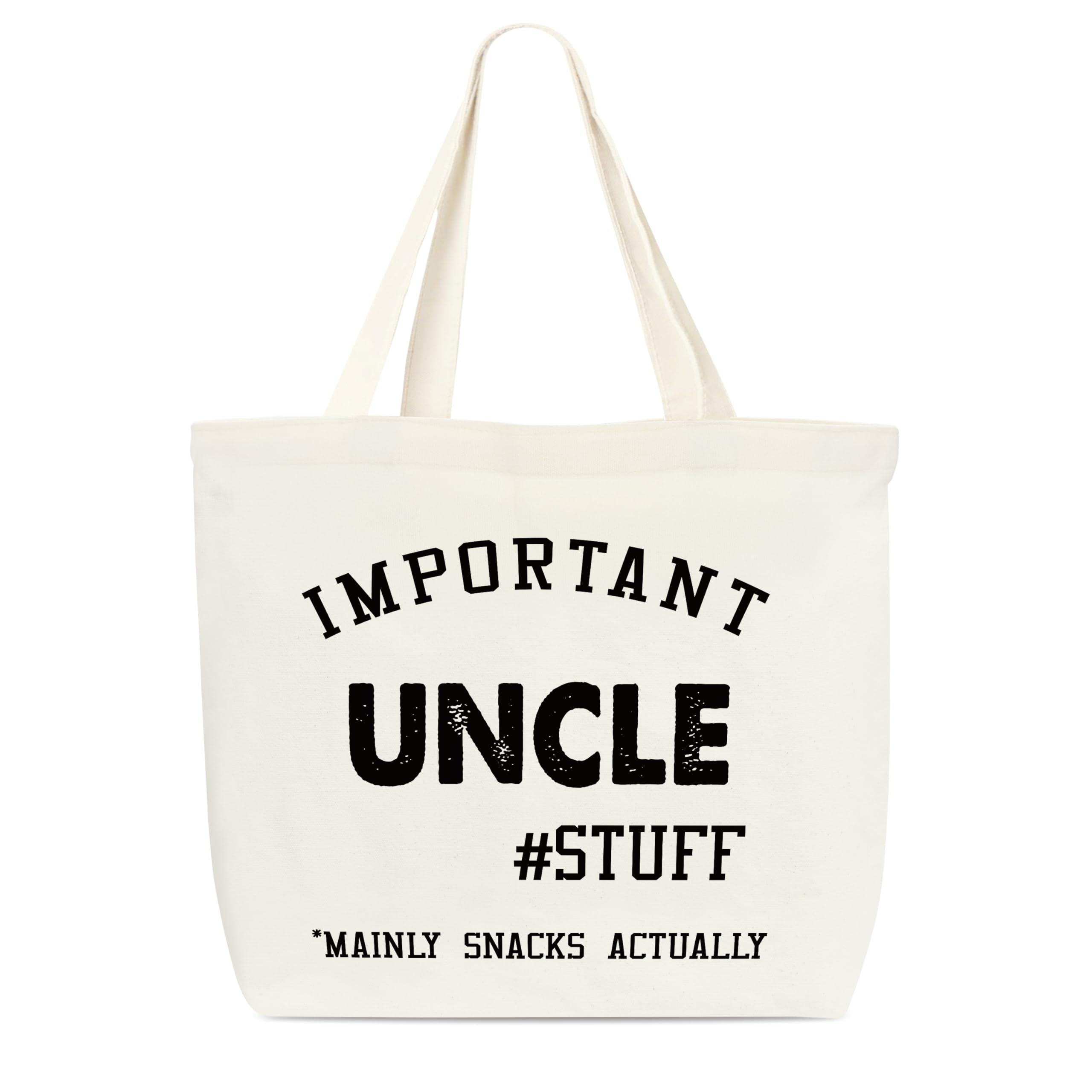 Canvas Tote Bag, Important Uncle Stuff Tote Bag, Appreciation Gift, Funny Tote Bag, Library Tote, Reusable Grocery Shopping Bag, Library Shoulder Bag For Man Uncle Friends C(13)