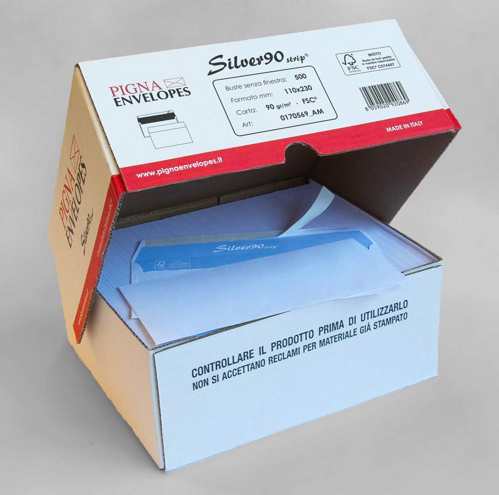 Silver Strip Buste Commerciale F.To 110 x 230 in Carta Uso Mano Fsc 90 g