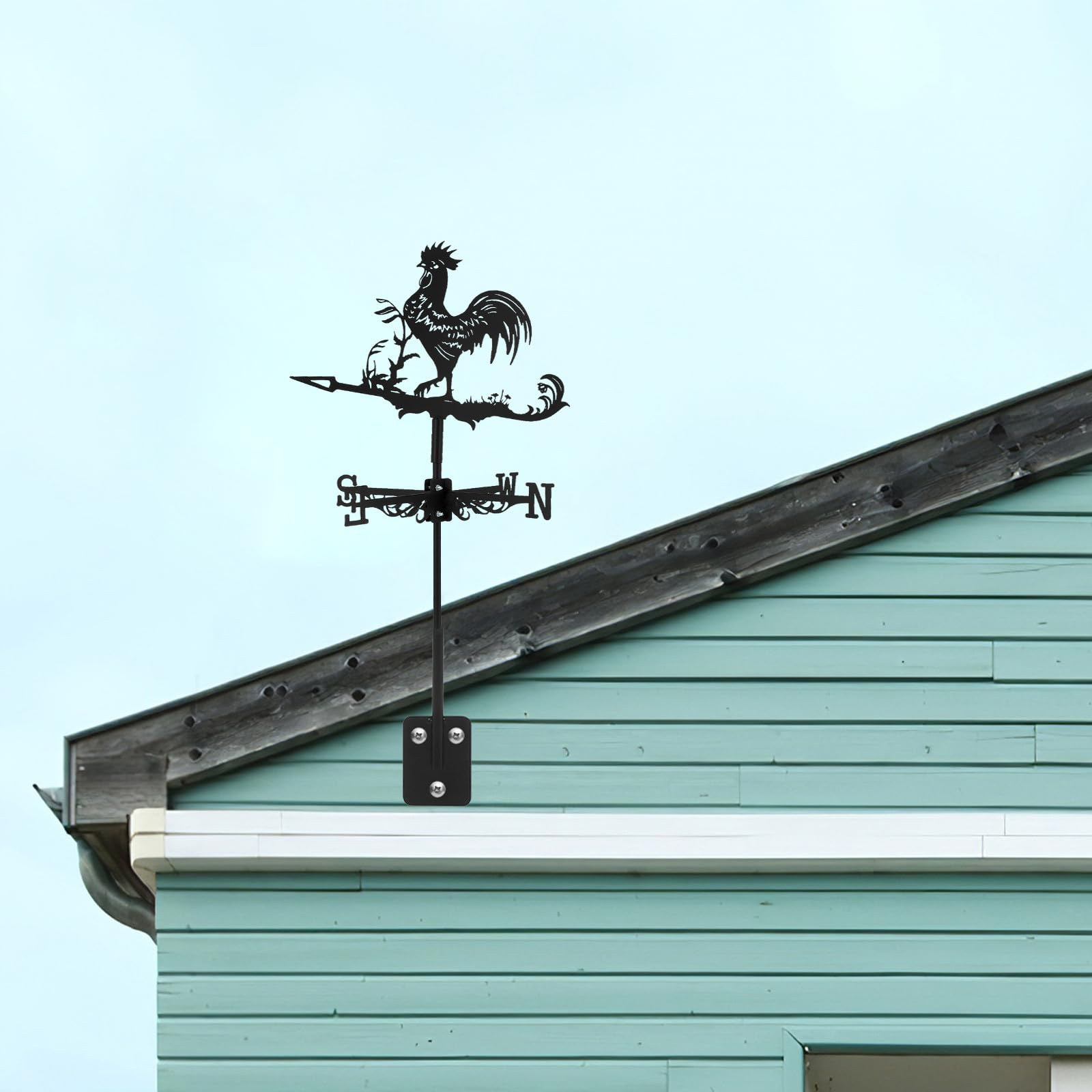 Hemobllo Windfahne Hahn aus Metall Dekorativer Garten Windrichtungsanzeiger Wetterfeste Dach und Boden Wetterfahne für Terrasse und Hof