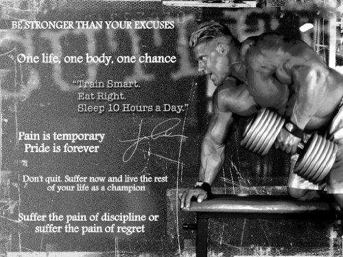 Jay Cutler bodybuilding Inspirational Motivational quote Sign poster stampa foto sport, vita, wrestling