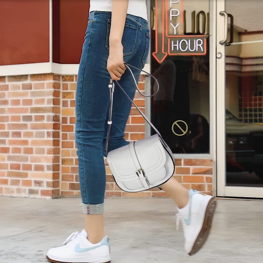 Image of AFKOMST Crossbody Bags for Women,Small Saddle Purse and Boho Cross Body Handbags,Vegan Leather