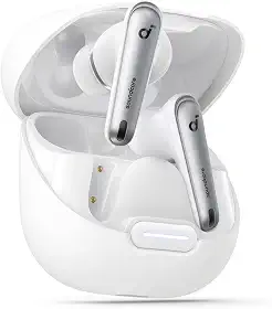 soundcore Liberty 4 NC da Anker, Fone de Ouvido Bluetooth Sem Fio, Redução de Ruído de 98,5%, Cancelamento Adaptativo para Ouvidos e Ambiente, Áudio Hi-Res, 50H de Bateria Carregamento Sem Fio, Branco