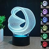 SUPERNIUDB 3D Abstract Night Light 7 Color Change LED Table Lamp Xmas Toy Gift