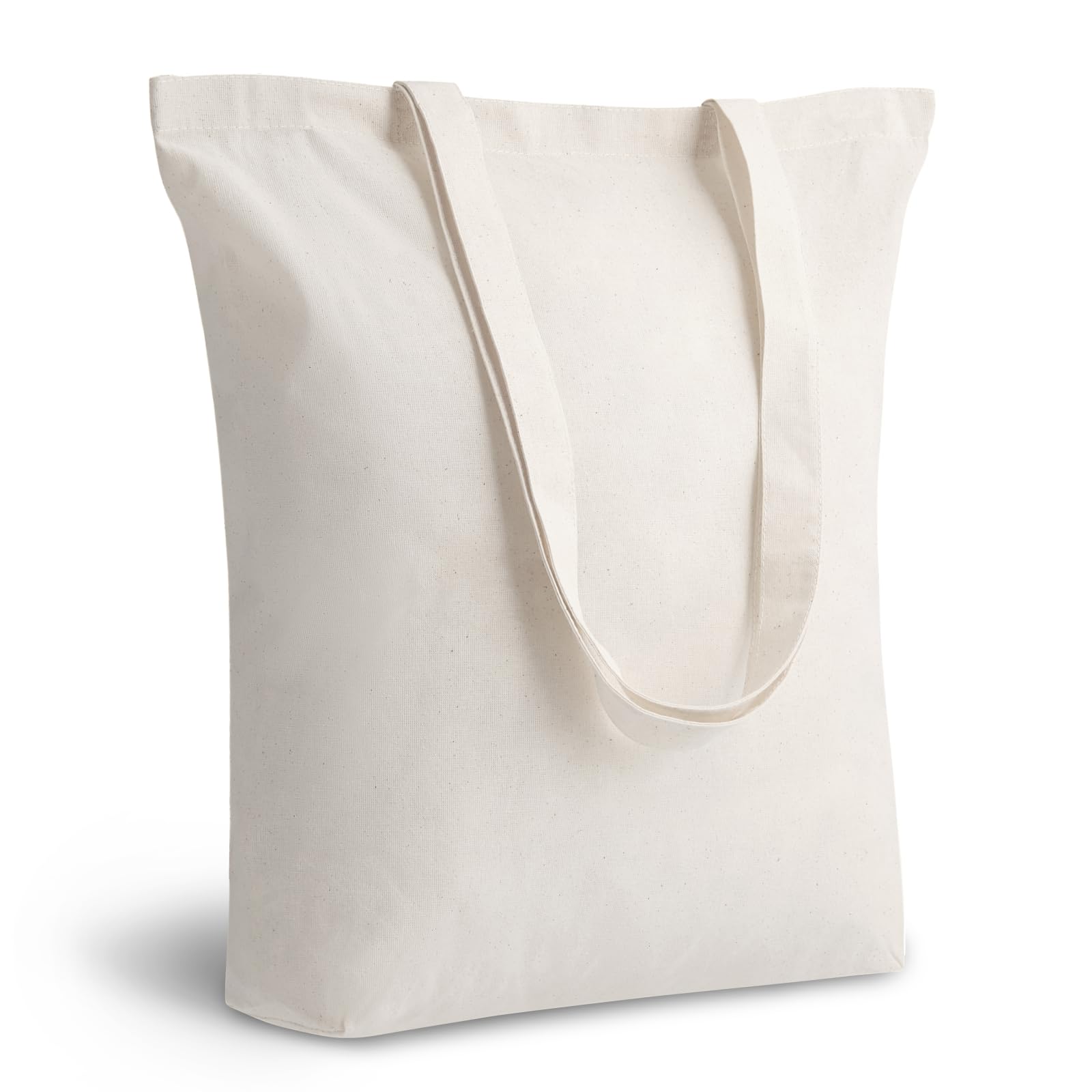 TOPDesign 48-Pack Economical 16"x15"x4" Cotton Tote Bags, Lightweight Medium Reusable Grocery Shopping Cloth Bags, Suitable for DIY, Advertising, Promotion, Gift, Activity