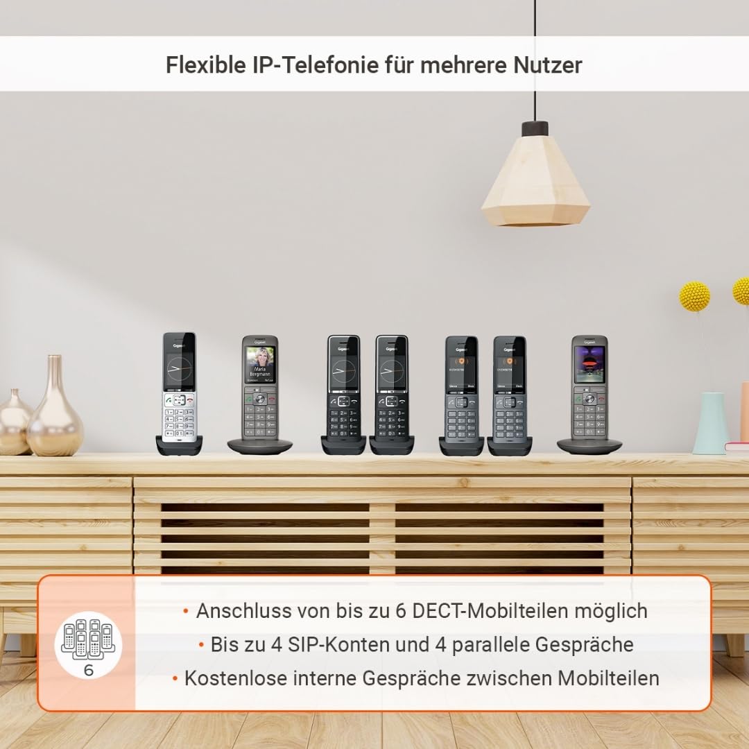 BasicLine IP – die Basisstation für Internet-Telefonie, telefonieren auch ohne Festnetzanschluss, kompatibel mit HX-Mobilteilen, Made in Germany, schwarz [Kompatibel in DE, IT, FR, NL, BE, ES, Che]