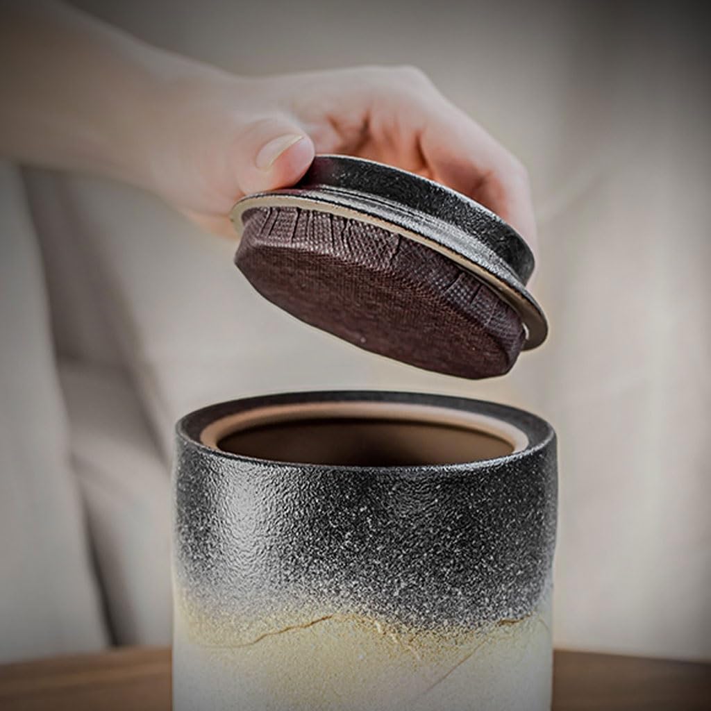 Speisekammer-Aufbewahrungsbehälter Teedose, große versiegelte Keramikdose, personalisierte Aufbewahrung zu Hause, Half A Catty, Retro-Kreativ Keramikbehälter für Tee, Kaffee, Mehl, Zucker, ( Color : A