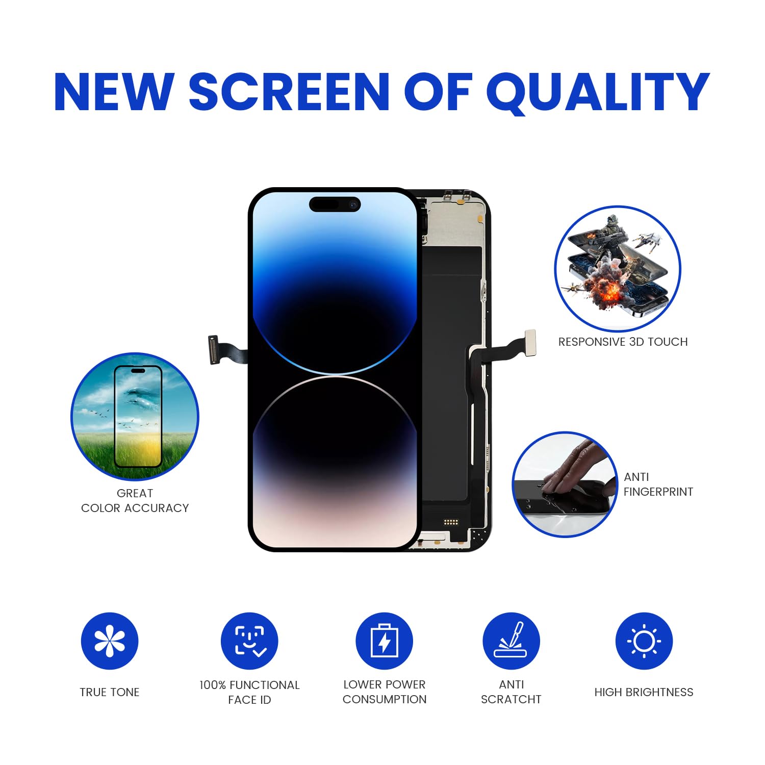 Amazon.com: Genverdix for iPhone 14 PRO Screen Replacement, 6.1