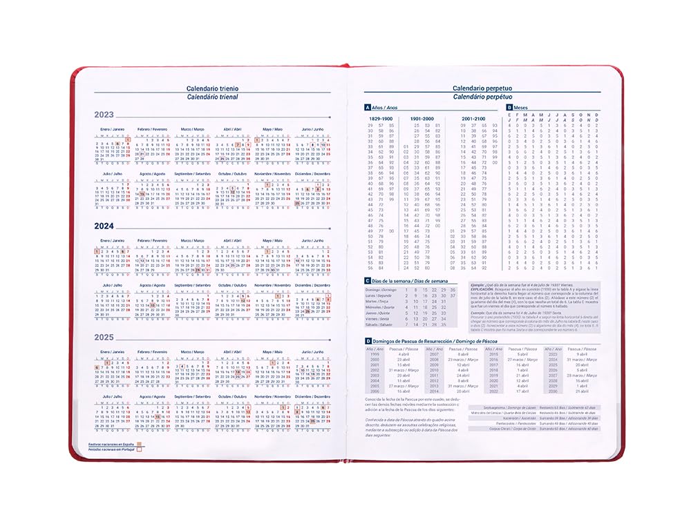 Liderpapel Esparta Binded Diary 15 x 21 cm 2024 Day Page with Pink Ruler Paper 70 g - Image 2