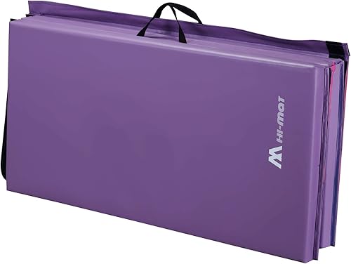 Miniatura 8 de Colchoneta de gimnasia de 2 pulgadas de grosor, plegable, para ejercicio, gimnasio, entrenamiento, Tumbling Mat multiusos con cierres de velcro