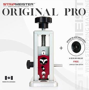StripMeister Original Pro Drill-Powered Wire Stripper with ULTRA GRIP Feeder Jam-Free Performance Durable Portable Copper Wire Stripping Machine