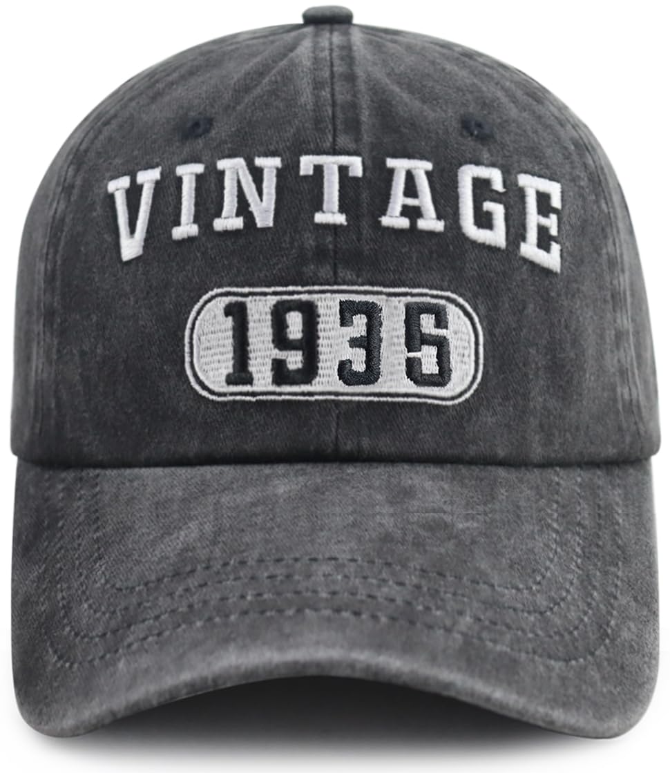 XacaYuerp Vintage 1935 1945 1955 1965 1975 1985 1995 Baseball Hat for Men Women, Adjustable Cotton Embroidered Baseball Cap