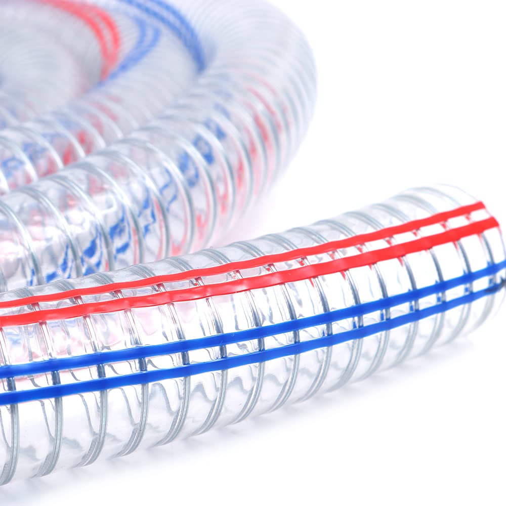 Tuyau spiralé en fil d'acier PVC transparent extra épais pour pompe à huile, 3 mètres de diamètre, 25 mm, épaisseur 4 mm, air, eau, systèmes hydrauliques, huile