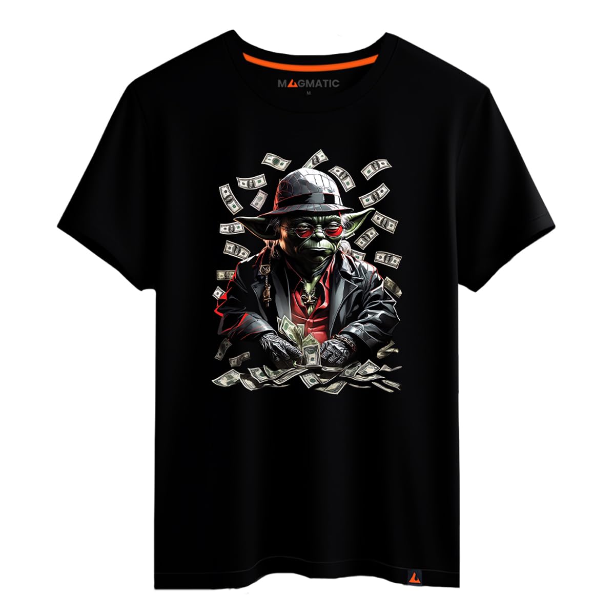 Magmatic - "Master of The Force T-Shirt, Science Fiction Film, for Men Unisex Child, Dollar Dynasty Collection, Black Premium 100% Cotton T-Shirt, Space Fantasy Film, Cinema Fan Gift
