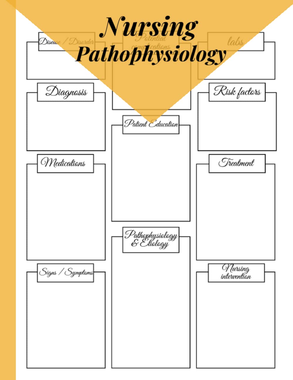 Nursing Pathophysiology Blank Disease Template Notebook: study guide for nursing school | 120 pages Paperback – December 9, 2022