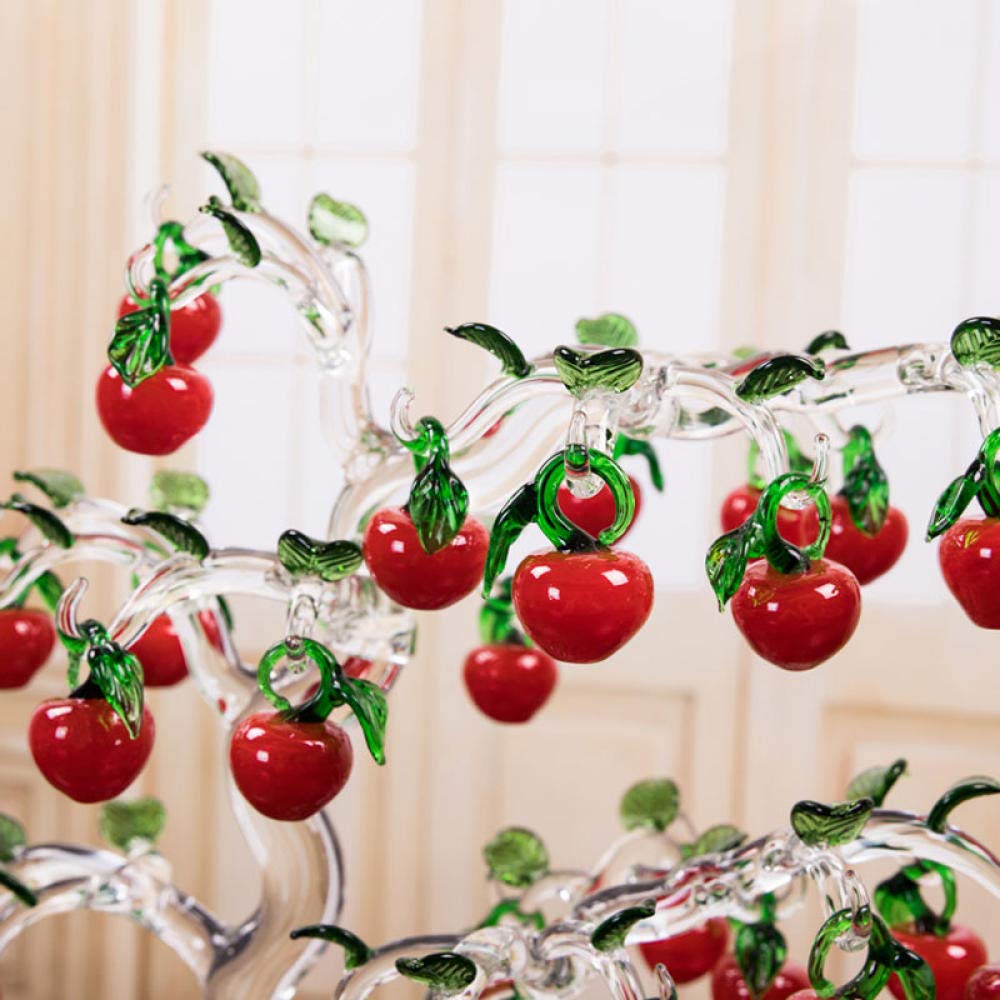 MCWJ Cristal Cristal Cerezo estatuillas artesanía fengshui Ornamento casa decoración navideño año Nuevo Regalos Souvenirs decoración Adorno-6 PCS CERRRIAS ÁRBOL