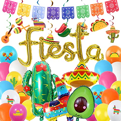 Decoraciones de fiesta de fiesta, fiesta de cumpleaños de dos días, colgantes de papel abanicos de abanicos de abanico de abanicos para fiesta de cumpleaños, decoraciones de fiesta mexicana