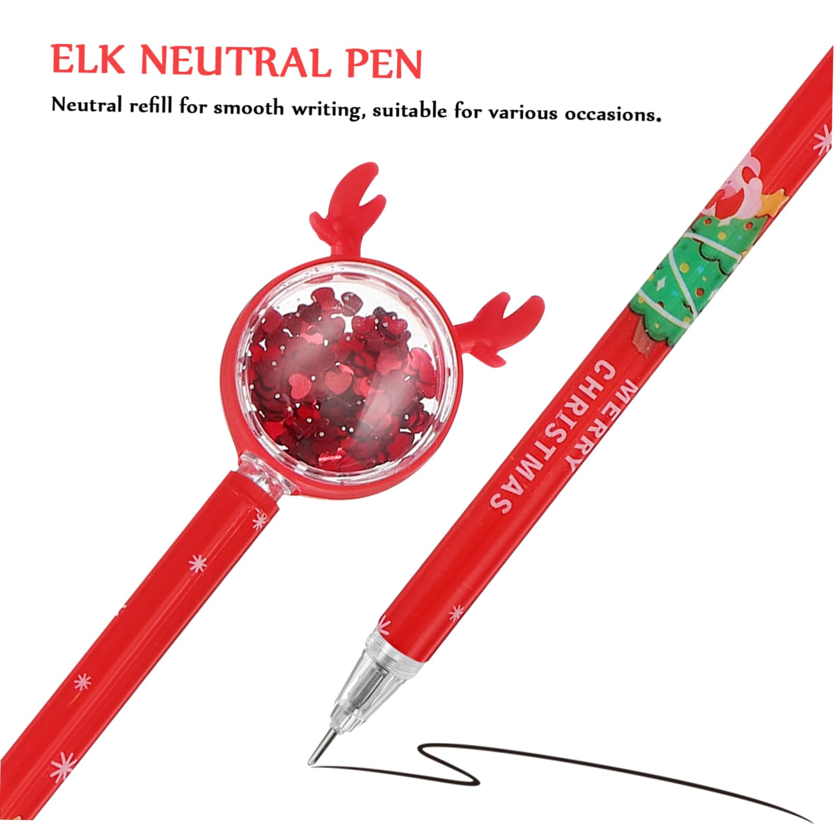 Toyvian 36pièces Lot de Stylos Gel à Paillettes Forme de Renne de Noël Stylos à Encre Pointe Fine pour Écriture Quotidienne Fournitures de Bureau