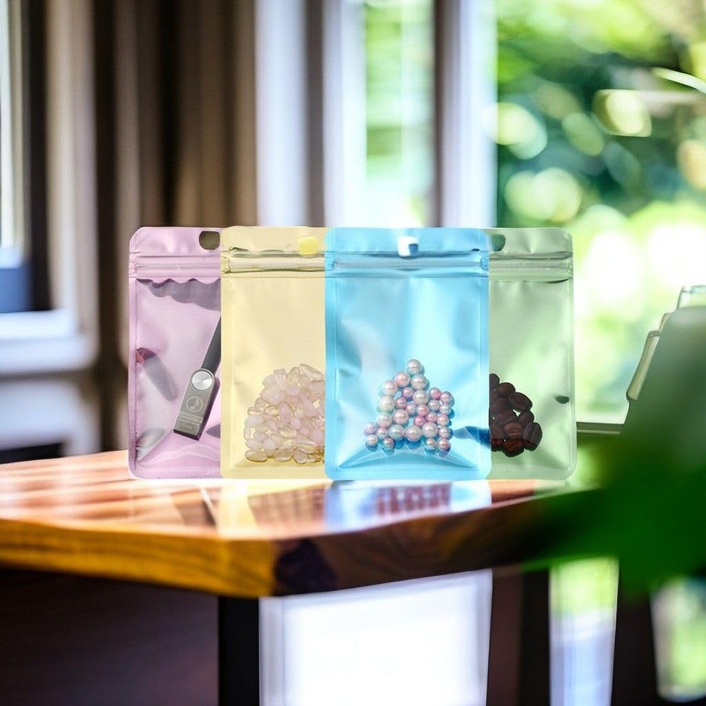 Rimiko 50 Stück luftdichte Druckverschlussbeutel bunte, kleine Ziplock-Plastiktüten, wiederverschließbare Beutel für Verpacken Proben, Einzelhandel und Lebensmittel (Metallisch grün, 10,5x15cm) Gewerbe, Industrie & Wissenschaft