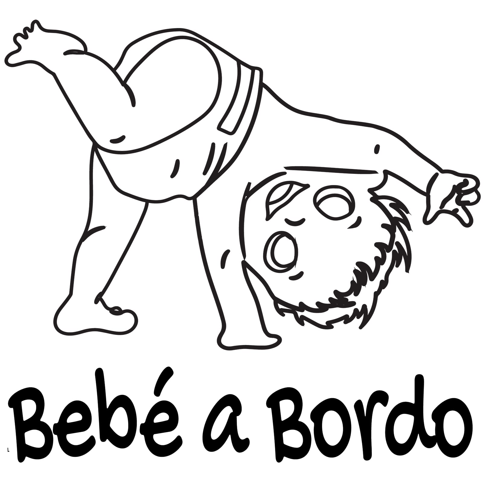 Pegatina Bebé a Bordo. Adhesivo vinilo para coche o moto. Sticker (Baby On Board, Baby In Car) (41.Bebé niño triángulo) — view 10