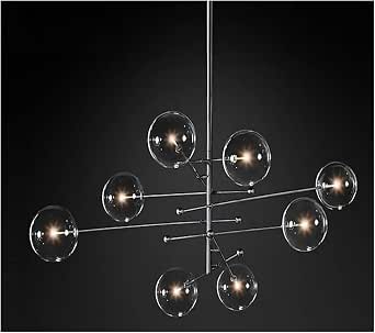 Kiyah Modern Bronze Glass Chandelier Glass Bubble Chandelier Study ...